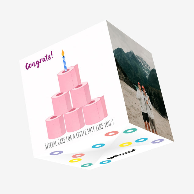 Special Cake Congrats Confetti-exploding Greetings Card