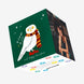 Merry Christmas And Happy New Year A White Owl Wearing A Scarf Confetti-exploding Greetings Card