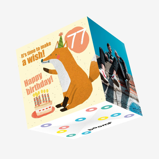 Make a Wish 77th Birthday Confetti-exploding Greetings Card