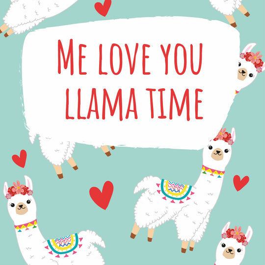 Love You Llama Time Card