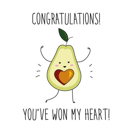 You've Won My Heart Avocado With A Heart-Shaped Seed
