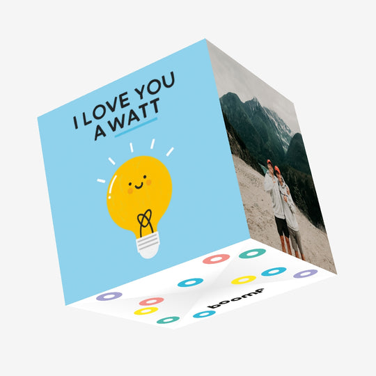 I Love You a Watt Confetti-exploding Greetings Card