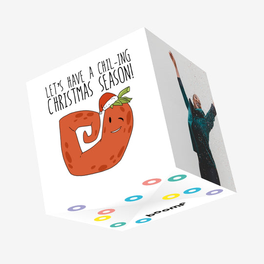 Vegan Chil-ing Christmas Season Confetti-exploding Greetings Card