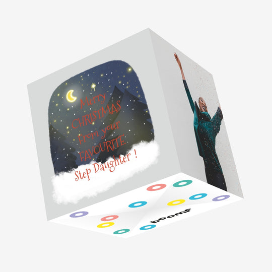 Happy Christmas From Your Favourite Stepdaughter Confetti-exploding Greetings Card