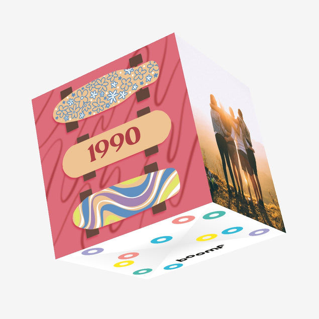 Happy Birthday 1990 Skateboard Confetti-exploding Greetings Card