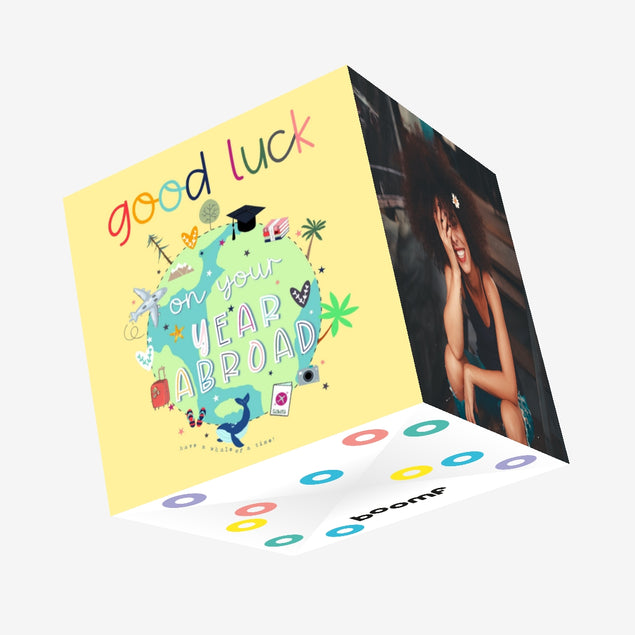 Good Luck On Your Year Abroad Confetti-exploding Greetings Card