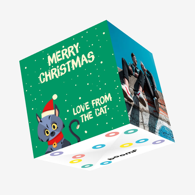 Merry Christmas From The Cat Christmas Confetti-exploding Greetings Card