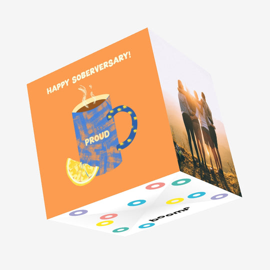 Happy Soberversary Tea Confetti-exploding Greetings Card
