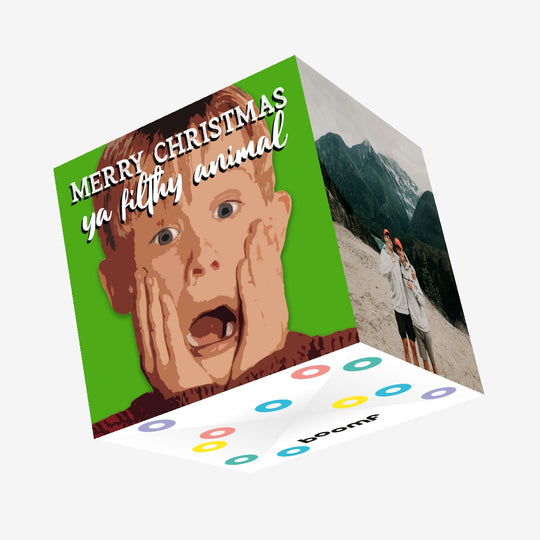 Merry Christmas Ya Filthy Animal Christmas Confetti-exploding Greetings Card