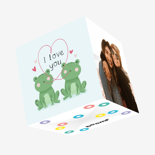 I Love You Frogs Confetti-exploding Greetings Card
