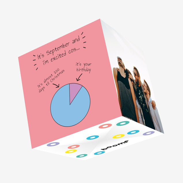 September Birthday Confetti-exploding Greetings Card