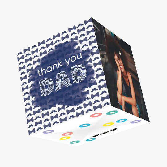Thank You Dad Moustache Confetti-exploding Greetings Card