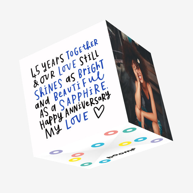 As Bright As A Sapphire Wedding Anniversary Confetti-exploding Greetings Card