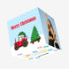 Merry Christmas Tractor Carrying Christmas Tree Confetti-exploding Greetings Card