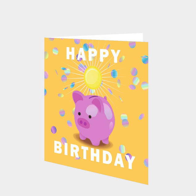 Happy Birthday Piggybank Card