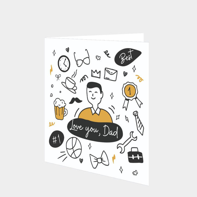 Love You Dad Doodle Card