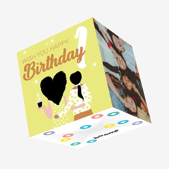 Wish You Happy 1st Birthday Confetti-exploding Greetings Card