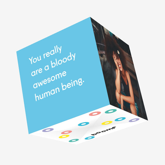 Bloody Awesome Human Being Confetti-exploding Greetings Card
