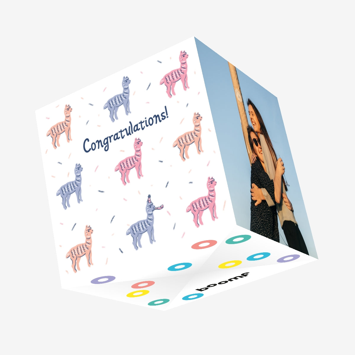 Cute Festive Alpacas Congratulations Confetti-exploding Greetings Card ...