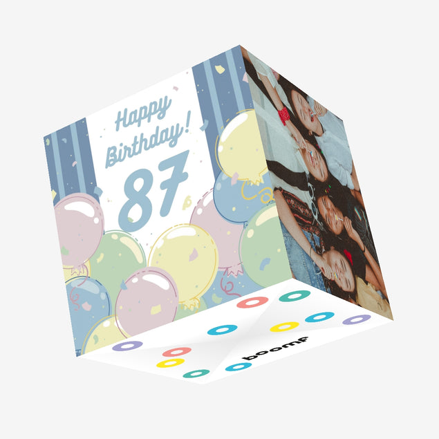 Happy 87th Birthday Balloons Confetti-exploding Greetings Card