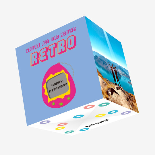 You're Not Old You're Retro Happy Birthday Tamagotchi Confetti-exploding Greetings Card