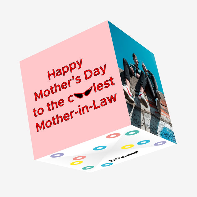 Happy Mother's Day To The Coolest Mother-In-Law Confetti-exploding Greetings Card