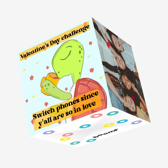 Cute Turtle With Cup Valentine's Confetti-exploding Greetings Card