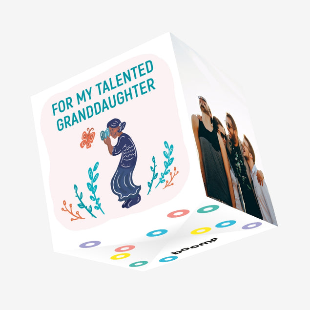 Talented Granddaughter Photography Confetti-exploding Greetings Card