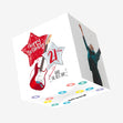 Happy 21st Birthday Red Electric Guitar Confetti-exploding Greetings Card