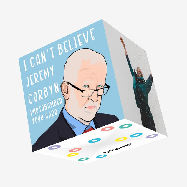 Jeremy Corbyn Photo Bomb Confetti-exploding Greetings Card