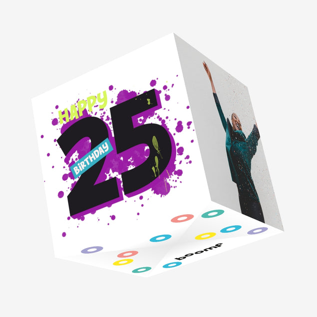 Cool Colorful Graffiti Happy 25th Birthday Confetti-exploding Greetings Card