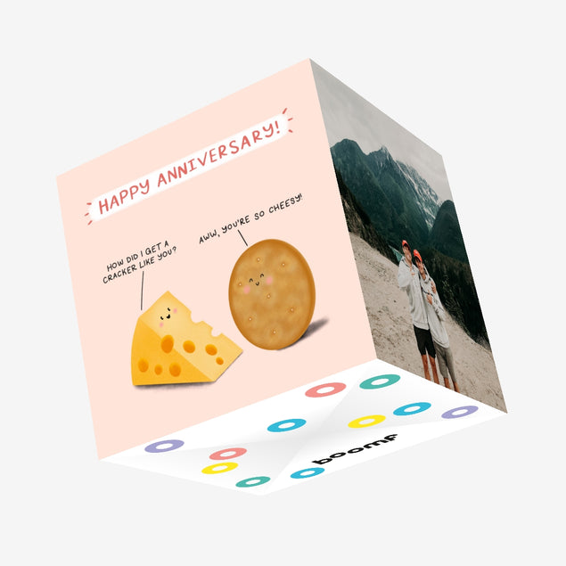 Cheese Gets A Cracker Anniversary Confetti-exploding Greetings Card