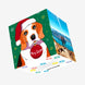Merry Christmas Cute Beagle With A Christmas Ball Confetti-exploding Greetings Card