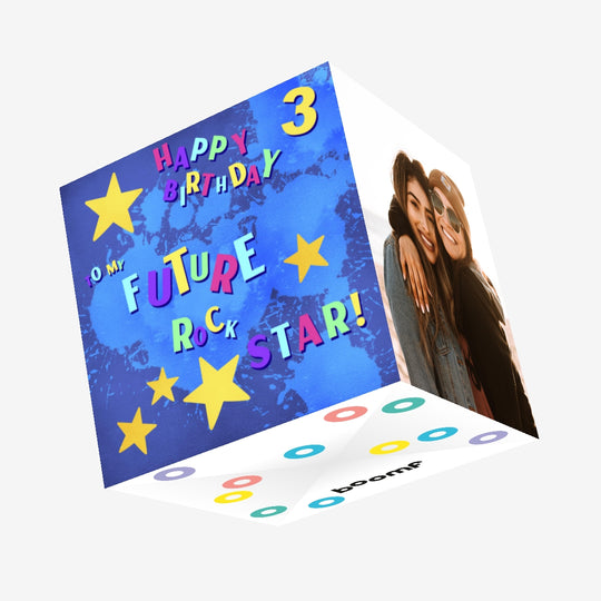 Rock Star Happy 3rd Birthday Confetti-exploding Greetings Card