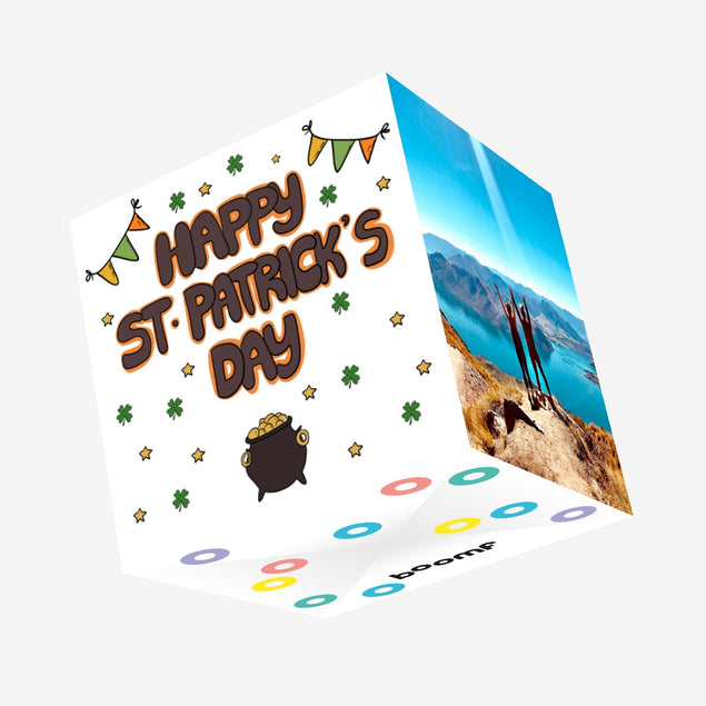 Little Pot Of Gold Shamrocks St. Patrick's Day Confetti-exploding Greetings Card