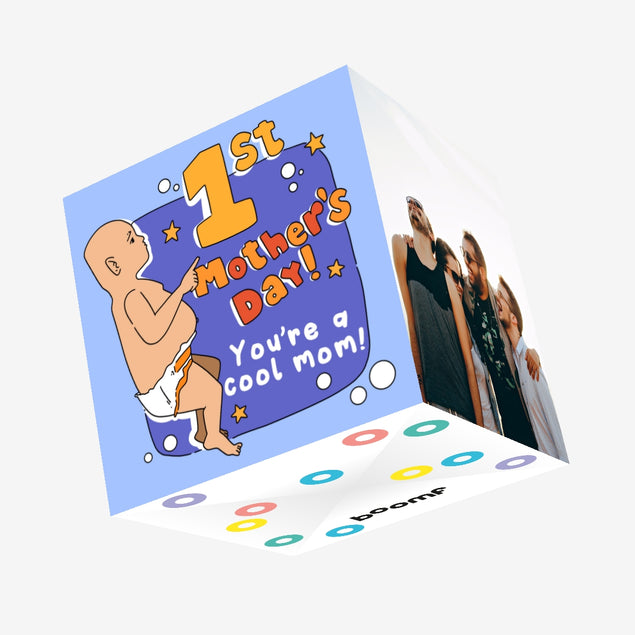 Happy First Mother's Day Cool Mom Confetti-exploding Greetings Card