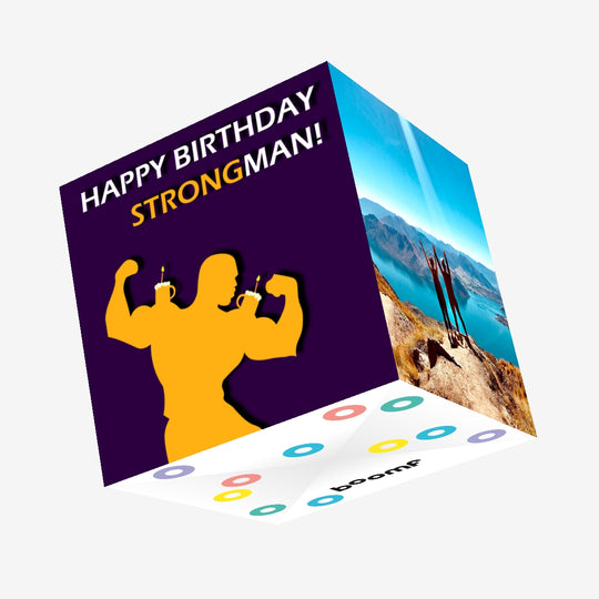 Happy Birthday Strong Man Confetti-exploding Greetings Card
