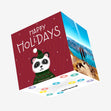 Happy Holidays Cute Panda Wearing A Hat Confetti-exploding Greetings Card