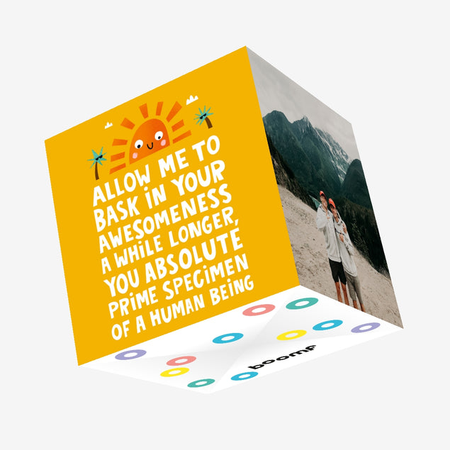 Allow Me To Bask In Your Awesomeness Orange Sun Confetti-exploding Greetings Card