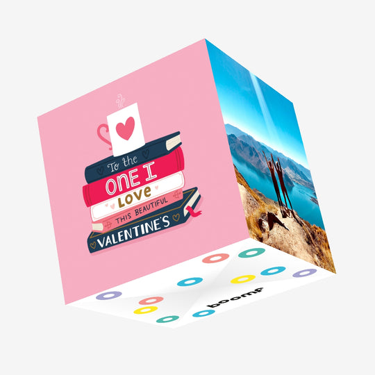 To The One I Love This Beautiful Valentine's Day Pile Of Books Confetti-exploding Greetings Card