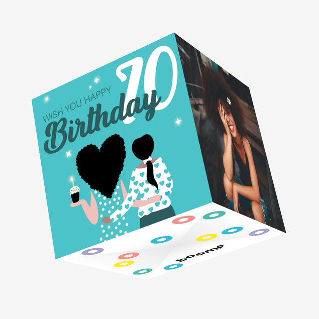 Wish You Happy 70th Birthday Confetti-exploding Greetings Card
