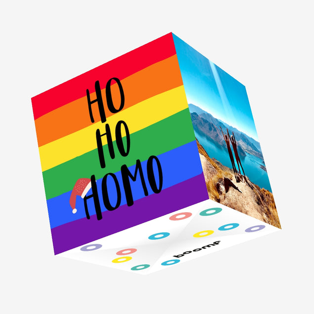 Ho Ho Homo LGBTQ Christmas Confetti-exploding Greetings Card