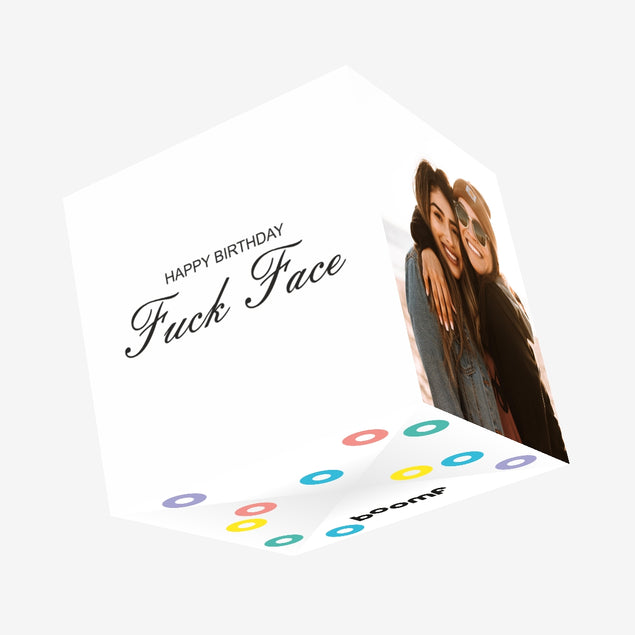 Happy Birthday F Face Confetti-exploding Greetings Card