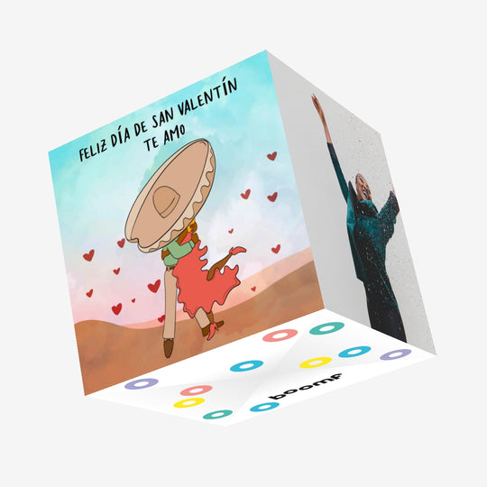 Spanish Couple Valentine's Day Confetti-exploding Greetings Card