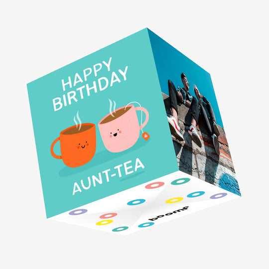 Happy Birthday Aunt-Tea Confetti-exploding Greetings Card