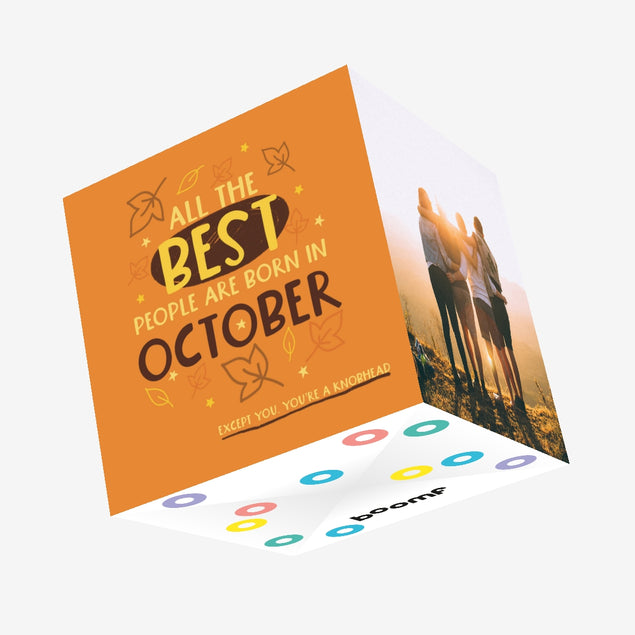 Best People Born In October Funny Birthday Confetti-exploding Greetings Card