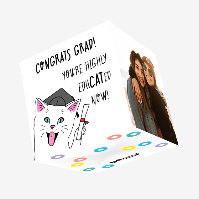 You're Highly Educated Now Graduation Confetti-exploding Greetings Card