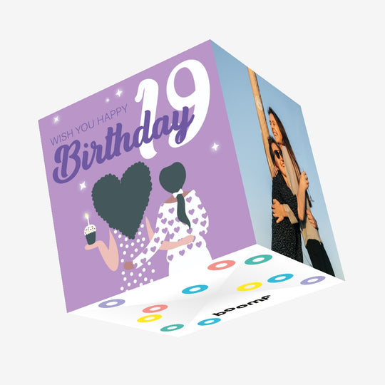 Wish You Happy 19th Birthday Confetti-exploding Greetings Card