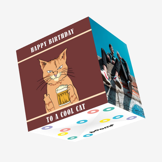 Happy Birthday To A Cool Cat Confetti-exploding Greetings Card
