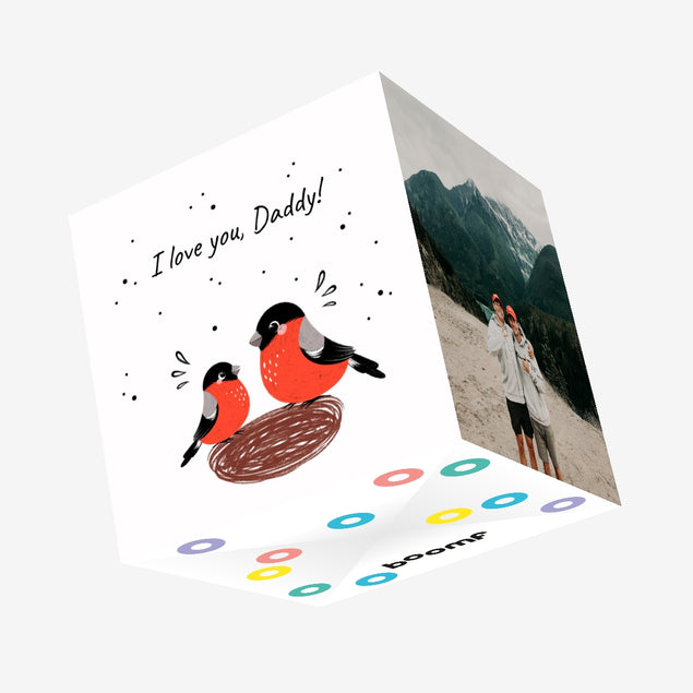 I Love You Daddy Cute Birds Confetti-exploding Greetings Card